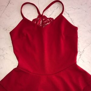 Red Small peplum tank
